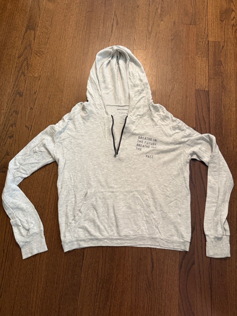 good hYOUman Light Gray Hoodie Sweater with Inspirational Chest Print